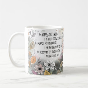 Caneca De Café Boho Cup, Mug Inspiracional de Cotação Positiva