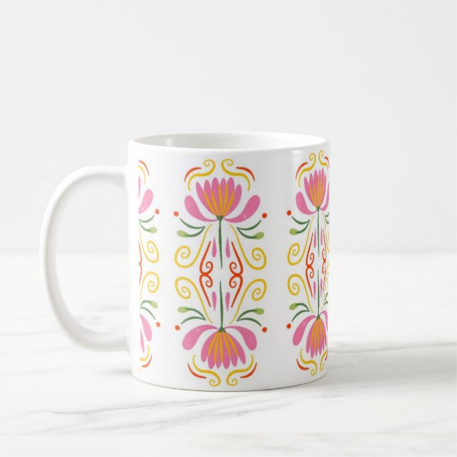 Caneca De Café Boho Floral (Esquerda)