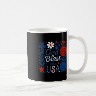 Caneca De Café Boho Floral Deus abençoe Nos Eua 4 De Julho Fllowe