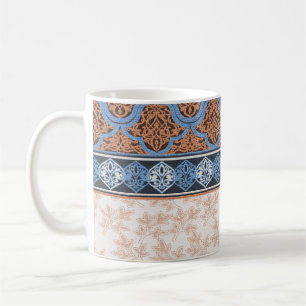 Caneca De Café Boho Floral Stripes: Coleção Étnica Sem Costura