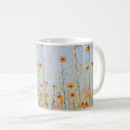 Caneca De Café Boho Flores Silvestres Vintage