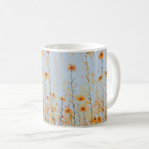 Caneca De Café Boho Flores Silvestres Vintage