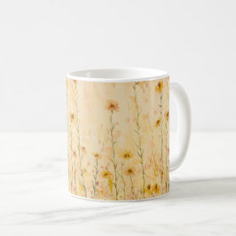 Caneca De Café Boho Flores Silvestres Vintage