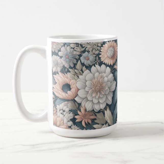 Caneca De Café Boho Flowers Design de 15 oz Classic Mug (Esquerda)