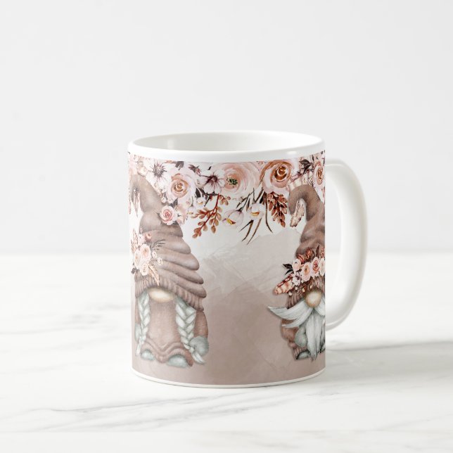 Caneca De Café Boho Gnomos Cerâmica Mug (Frente Esquerda)