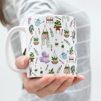 Caneca De Café Boho Green - Padrão de Planta de Café Mug