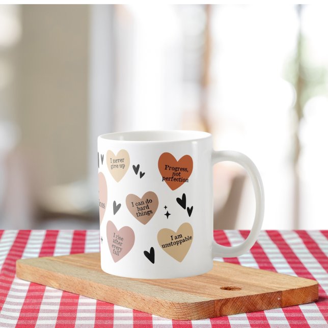 Caneca De Café Boho Heart Cote, Oferta Positiva de Empoderamento (Criador carregado)