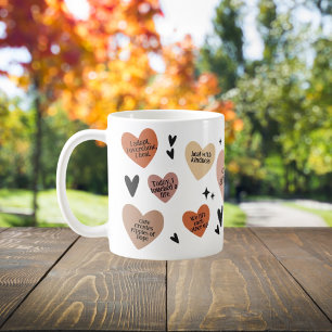 Caneca De Café Boho Heart RN Gift, Enfermeira Afirmação Arte