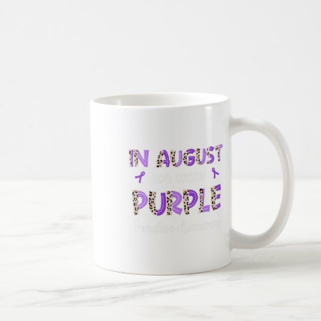 Caneca De Café Boho Leopardo Em agosto Vestimos Sobredosagem Roxa (Direita)