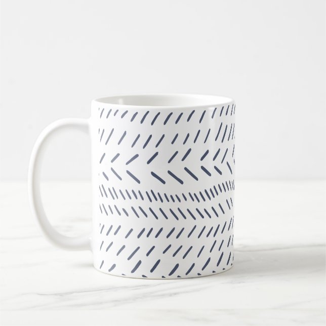 Caneca De Café Boho Modern Abstrato Mudcloset em Marinho (Esquerda)