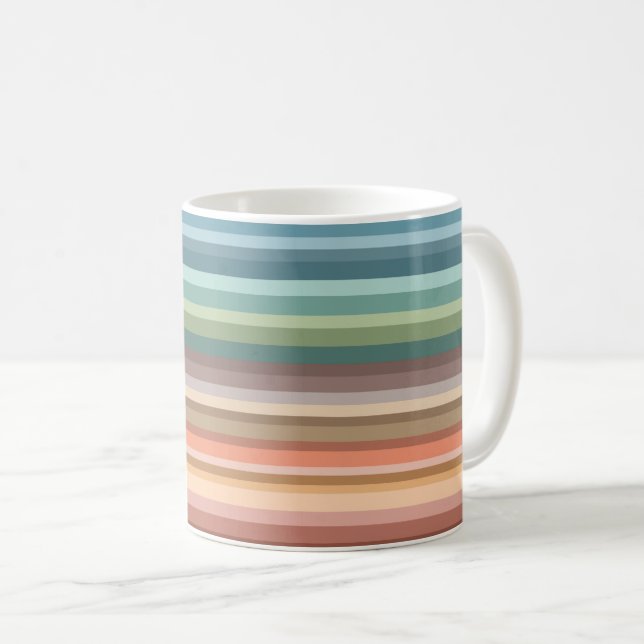 Caneca De Café Boho Modern Chic Stripes (Frente Esquerda)
