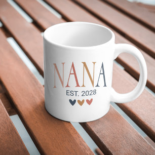 Caneca De Café Boho Nana Mug Presente da avó personalizada