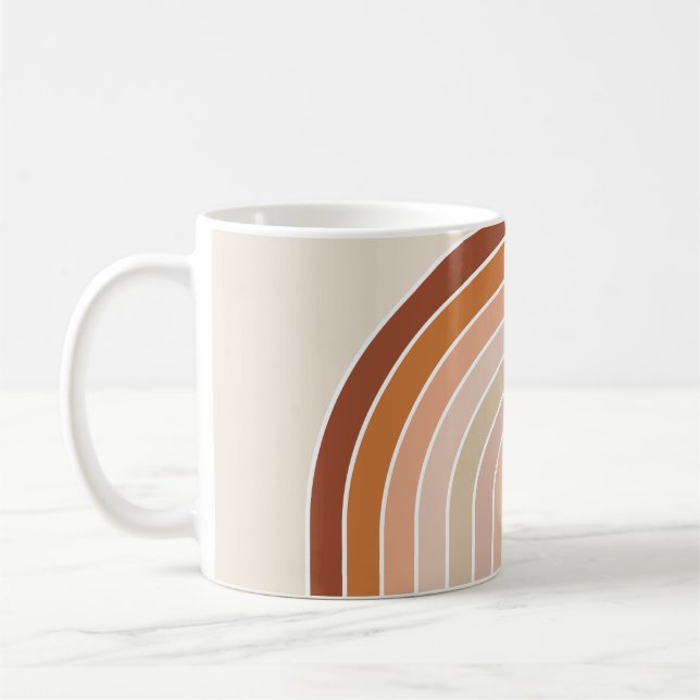Caneca De Café Boho Rainbow Beige Terracotta (Esquerda)