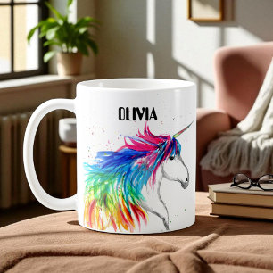 Caneca De Café Boho Rainbow Cute Girls Unicorn Kids