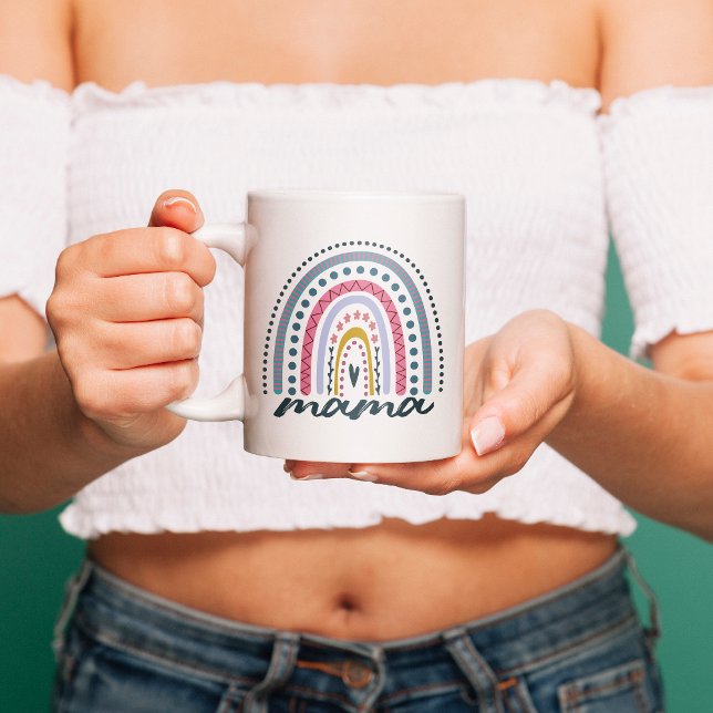 Caneca De Café Boho Rainbow Mama (Criador carregado)