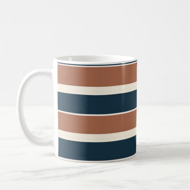 Caneca De Café Boho Rustic e Marinhos Stripes (Esquerda)