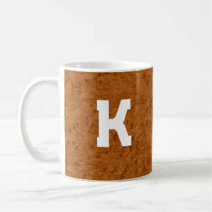 Caneca De Café Boho Rustic Textura Madeira marrom personalizado