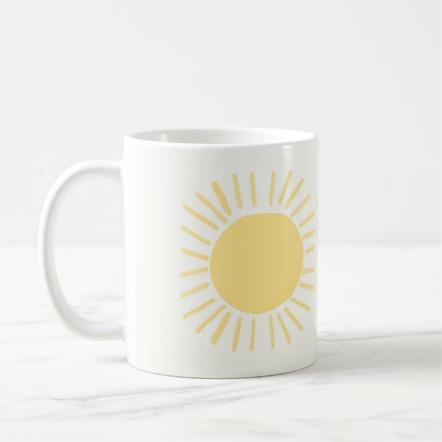 Caneca De Café Boho sun design em amarelo (Esquerda)