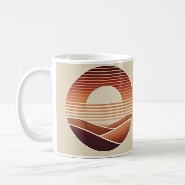 Caneca De Café Boho Sunset - Design estética inspirada na naturez (Esquerda)