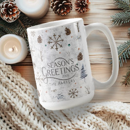 Caneca De Café Boho Twigs & Pinecone, ID de Natal 986