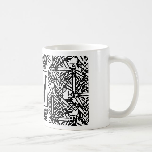 Caneca De Café Boho W Monograma (Direita)