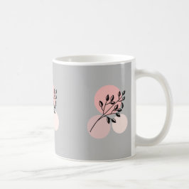 Caneca De Café Boho Zen Botânico Em Círculos Rosa E Lilac