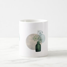 Caneca De Café Boho Zen Dandelions Florais Num Frasco