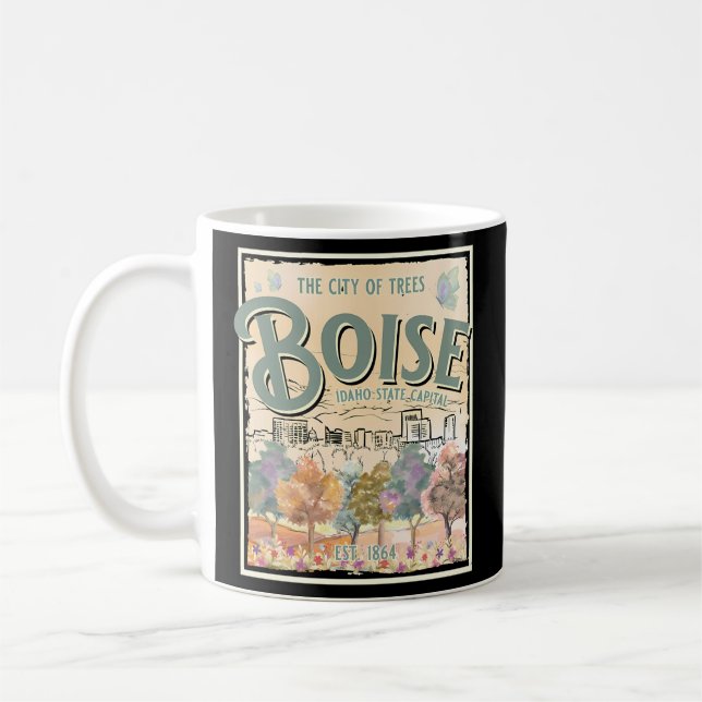 Caneca De Café Boise Idaho Capital De Árvores (Esquerda)