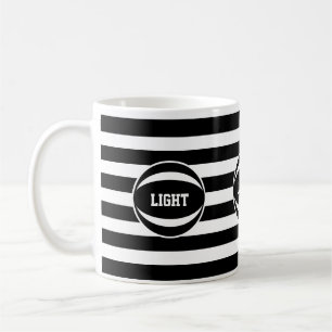 Caneca De Café Bola à moda em preto & no branco listrados