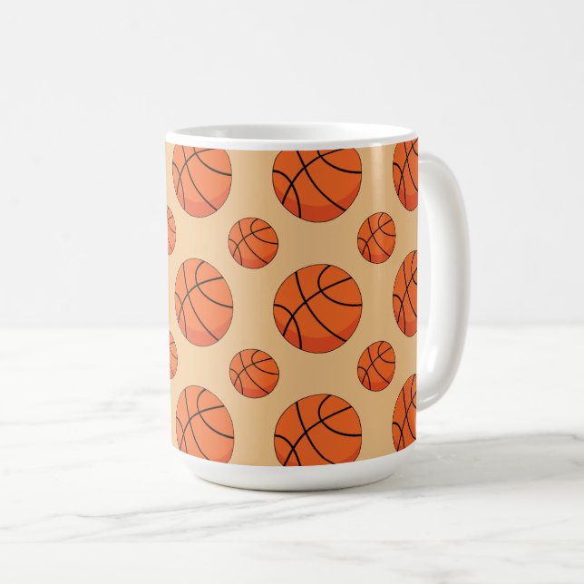 Caneca De Café Bola de Basquete de Cartoon (Frente Esquerda)