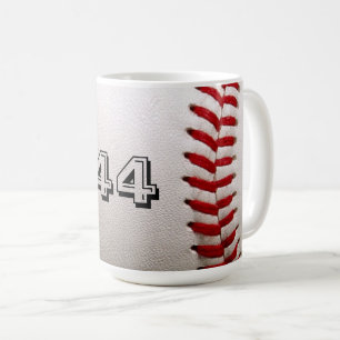 Caneca De Café Bola de Beisebol Branca Clássica com Número de Cam