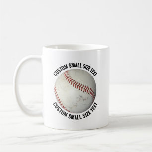 Caneca De Café Bola de Beisebol Pequena com Texto Personalizado 3