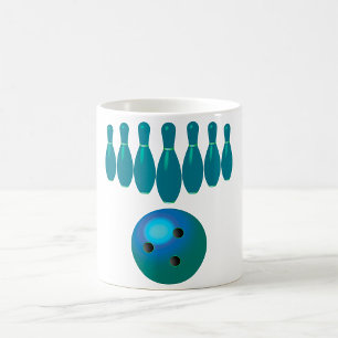 Caneca De Café Bola de Boliche e Pinós Esportes Divertidos