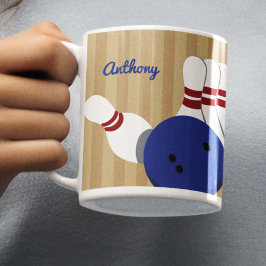 Caneca De Café Bola de boliche e pinos personalizados