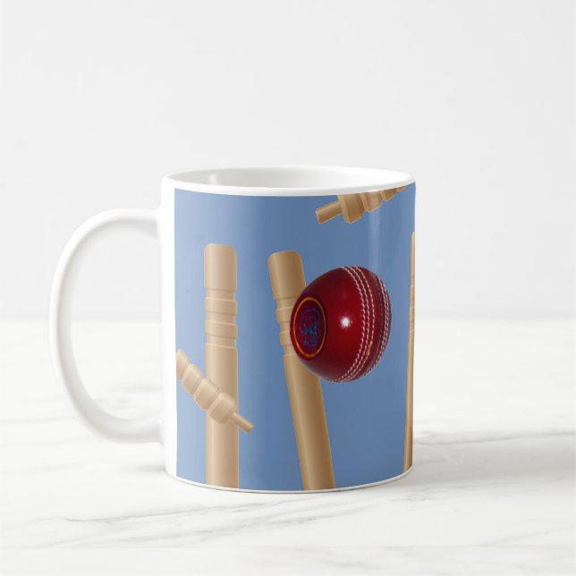 Caneca De Café Bola De Críquete E Pedaços, (Esquerda)