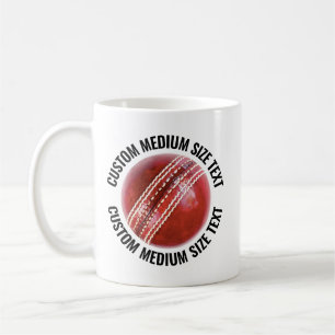 Caneca De Café Bola de Críquete Personalizada Média 11oz. Persona