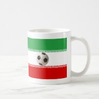 Bola de futebol 3D com bandeira iraniana