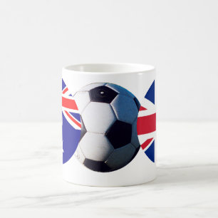 Caneca De Café Bola de Futebol Austrália e Reino Unido Bandeira