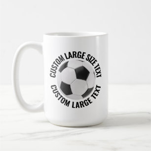 Caneca De Café Bola de Futebol com Texto Personalizado Grande 425