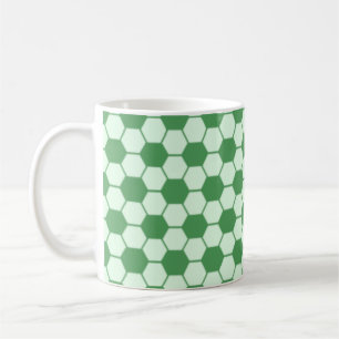 Caneca De Café Bola de Futebol / Futebol Textura Padrão - Verde  