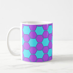 Caneca De Café Bola de Futebol / Futebol Textura - Roxo & Azul