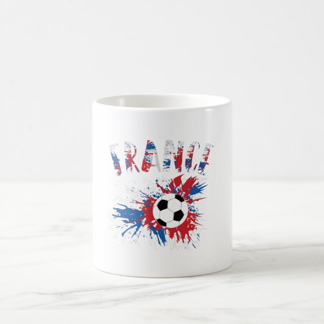 Caneca De Café Bola de Futebol Grunge da Bandeira da França (Centro)