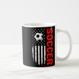 Caneca De Café Bola de futebol patriótica dos EUA com bandeira am