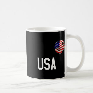 Caneca De Café Bola De Futebol Patriótica Dos EUA Gráfica Vermelh