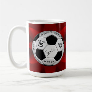 Caneca De Café Bola de Futebol Personalizada de Aniversário Id