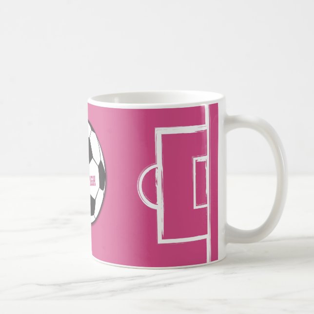 Caneca De Café Bola de Futebol Personalizada e Rosa de Campo (Direita)