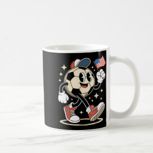Caneca De Café Bola De Futebol Vintage 4 De Julho Engraçada Retro