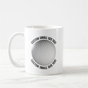 Caneca De Café Bola de Golfe com Texto Personalizado 325 ml Perso