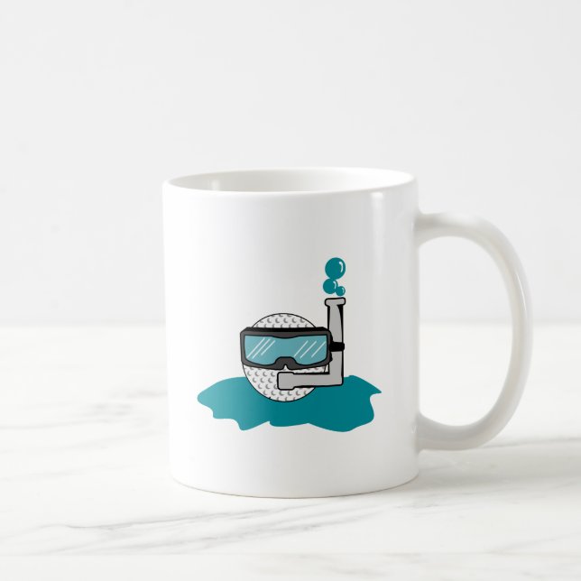 Caneca De Café bola de golfe engraçada com snorkel (Direita)