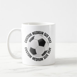 Caneca De Café Bola de Tênis de Texto Personalizado Médio 11oz. P
